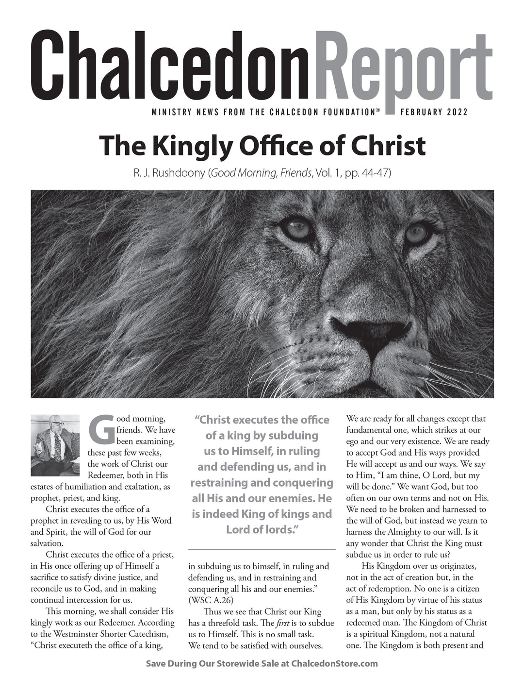 Chalcedon Publications 2022