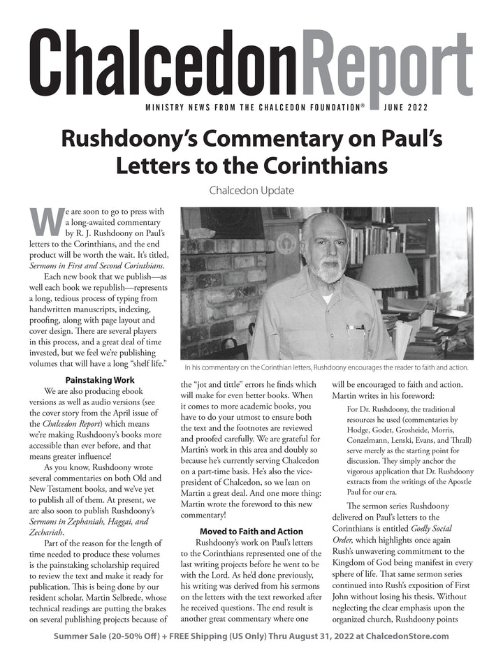 Chalcedon Publications 2022