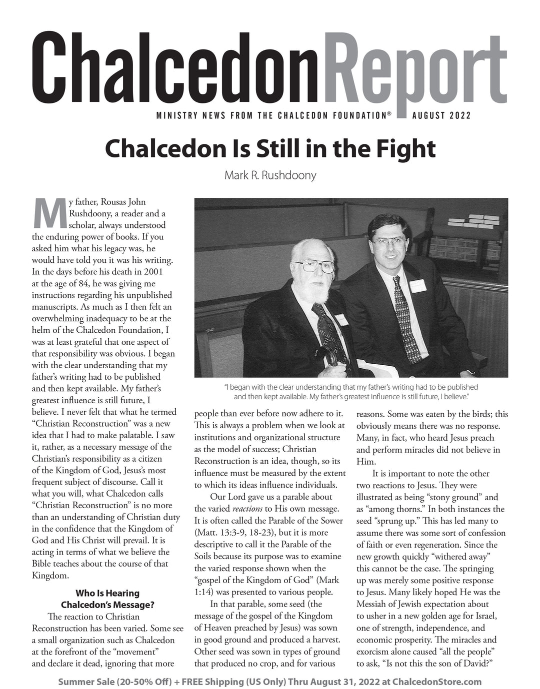 Chalcedon Publications 2022