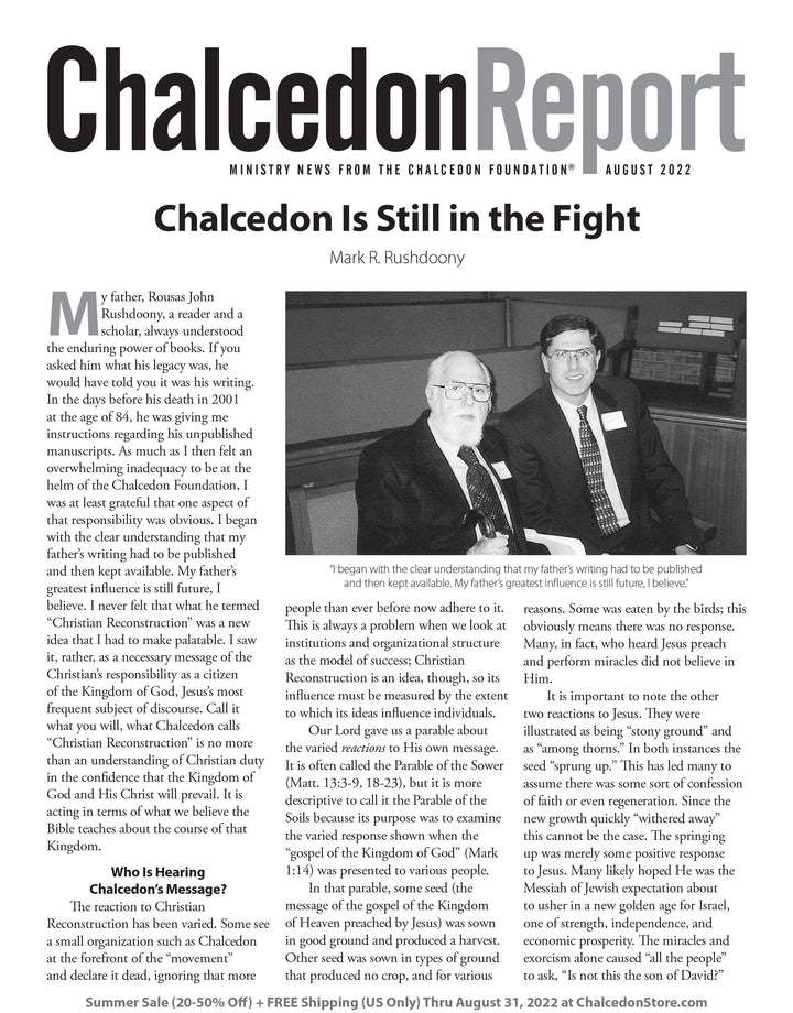 Chalcedon Publications 2022