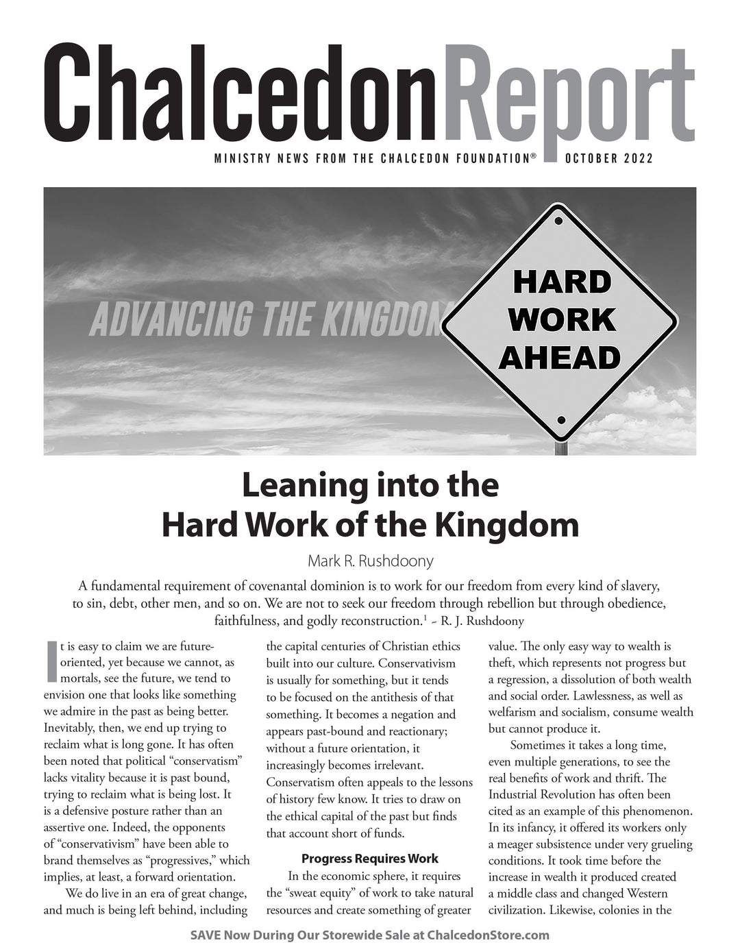 Chalcedon Publications 2022