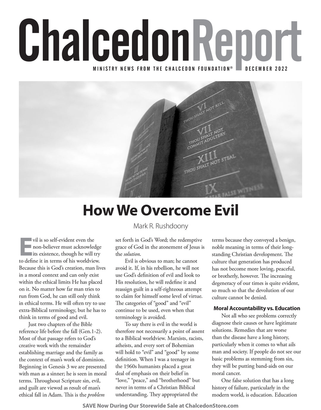 Chalcedon Publications 2022