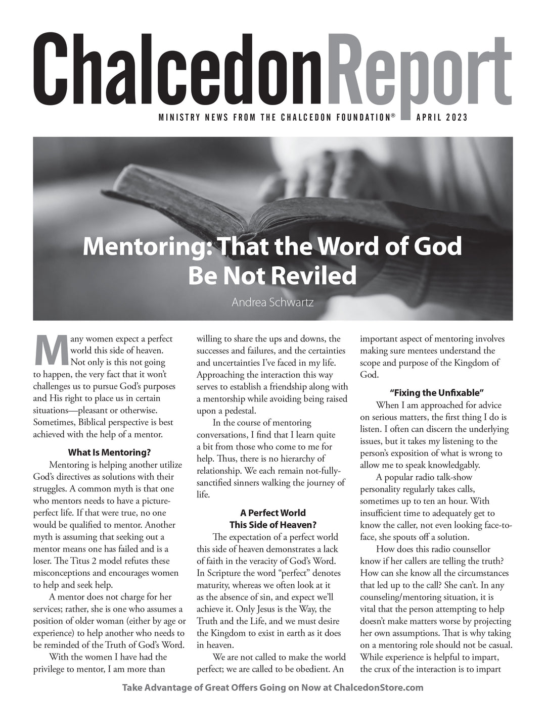 Chalcedon Publications 2023