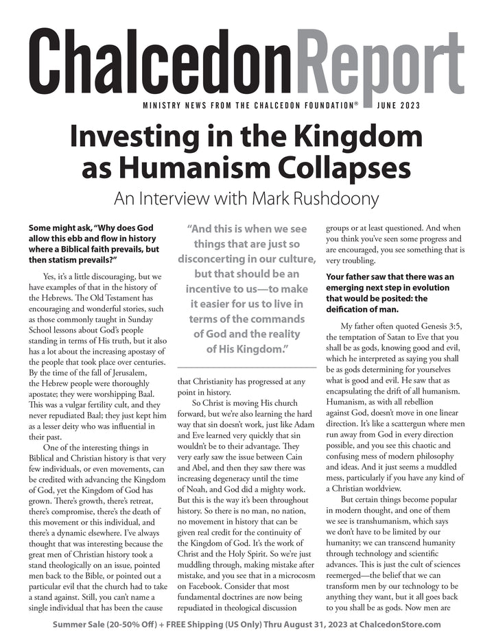 Chalcedon Publications 2023