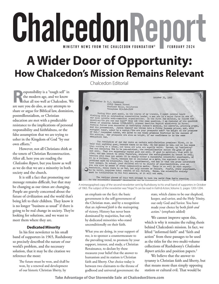 Chalcedon Publications 2024