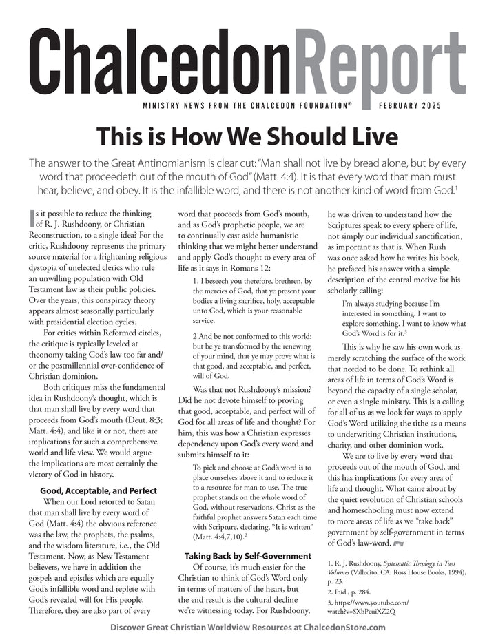 Chalcedon Publications 2025