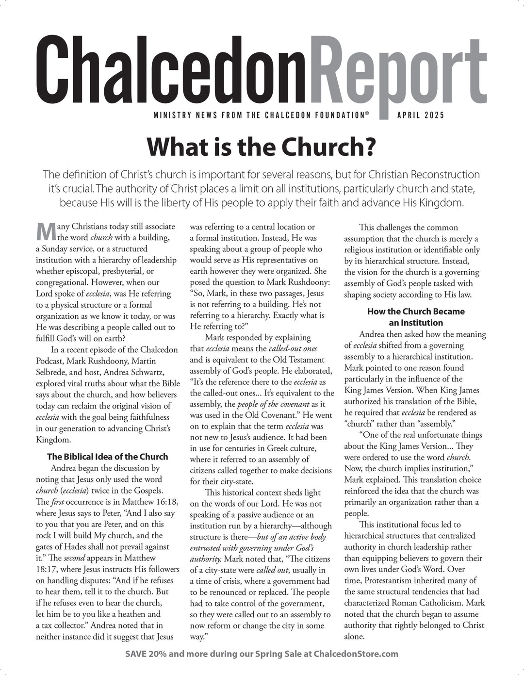 Chalcedon Publications 2025