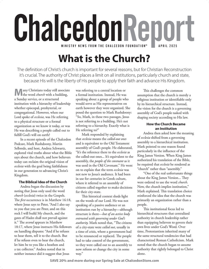 Chalcedon Publications 2025