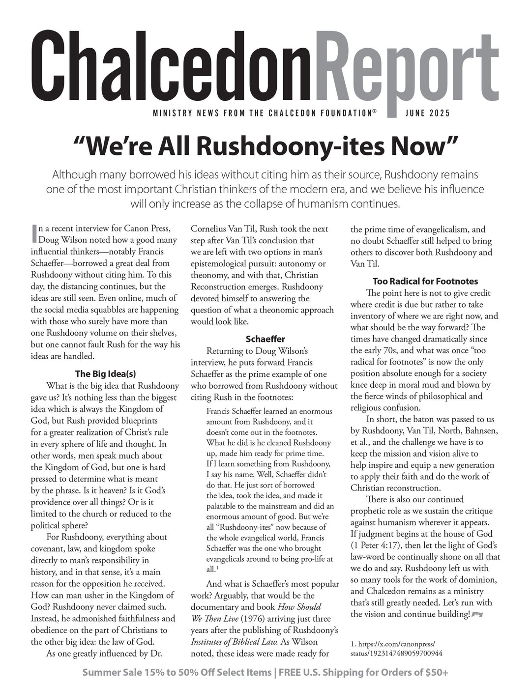 Chalcedon Publications 2025