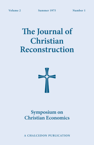 JCR Vol 02 No 01: Symposium on Christian Economics