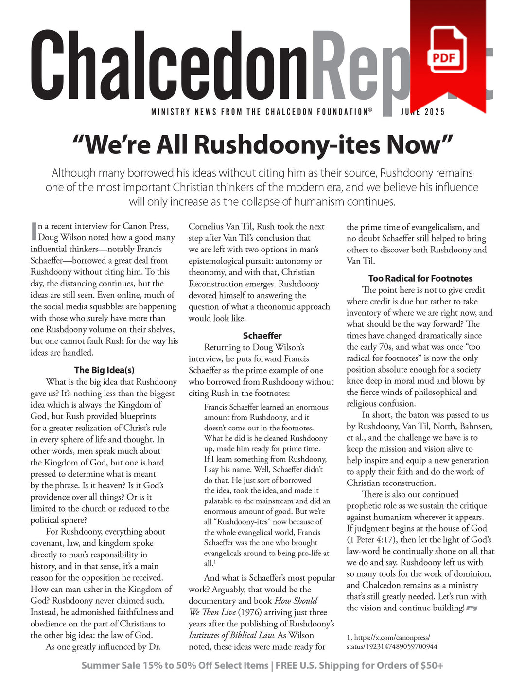 2025 Chalcedon Publications (PDF)