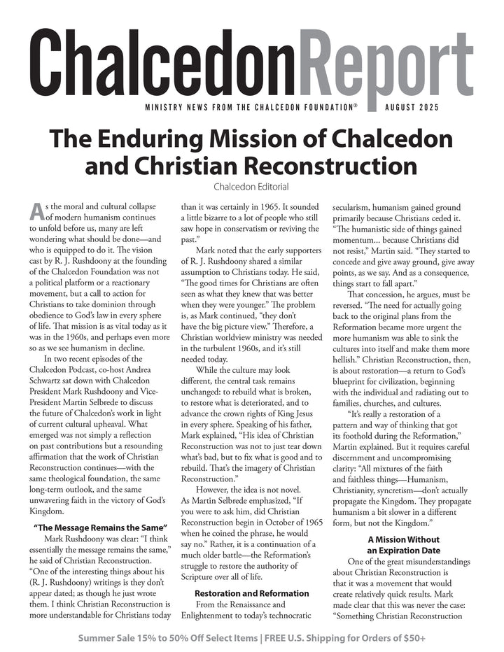 Chalcedon Publications 2025