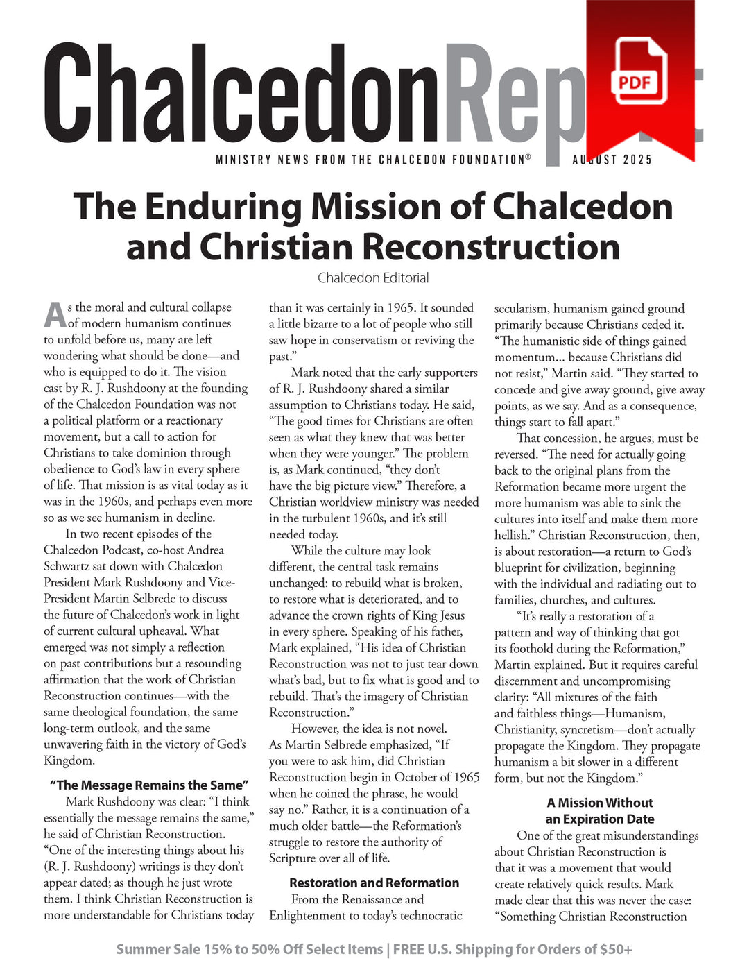 2025 Chalcedon Publications (PDF)