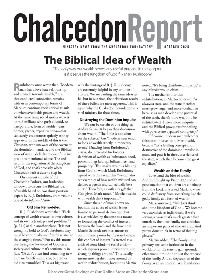 Chalcedon Publications 2025
