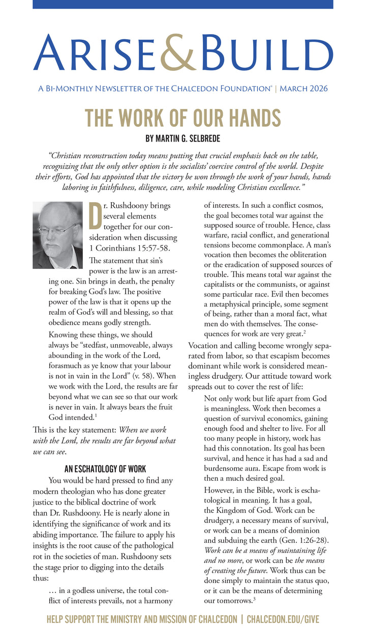2026 Chalcedon Publications