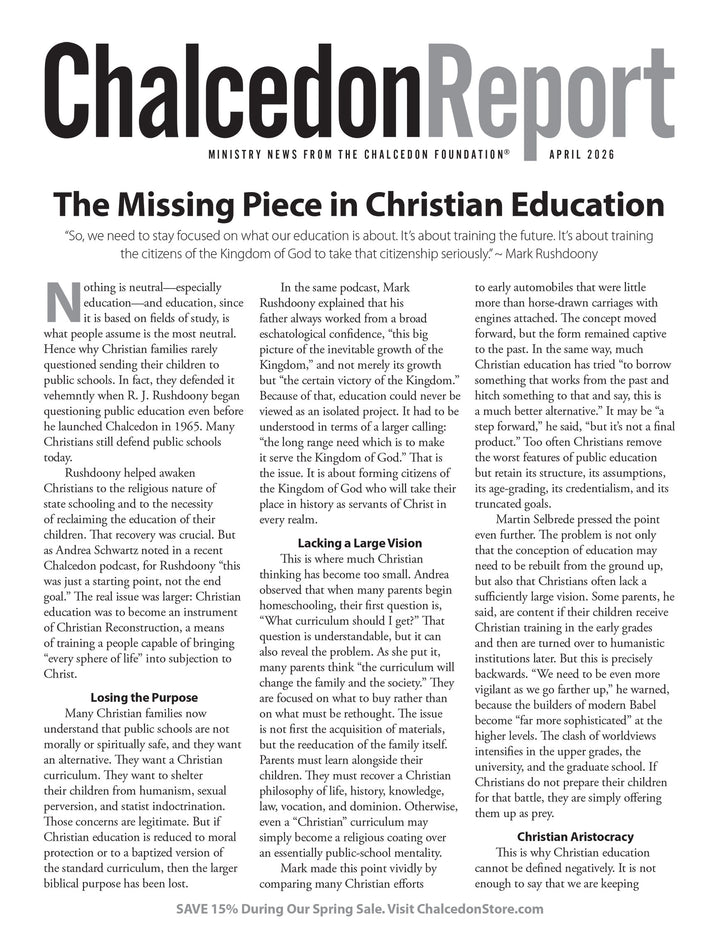 2026 Chalcedon Publications