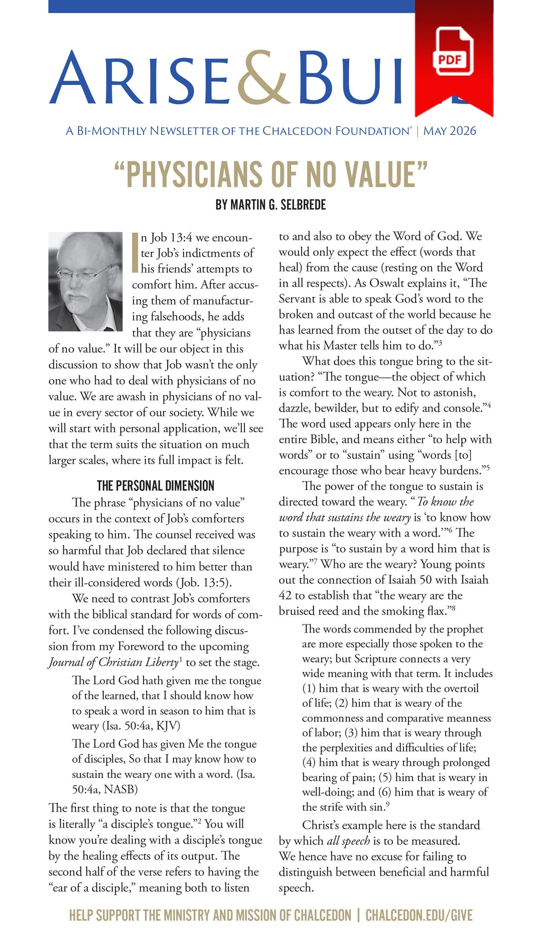2026 Chalcedon Publications