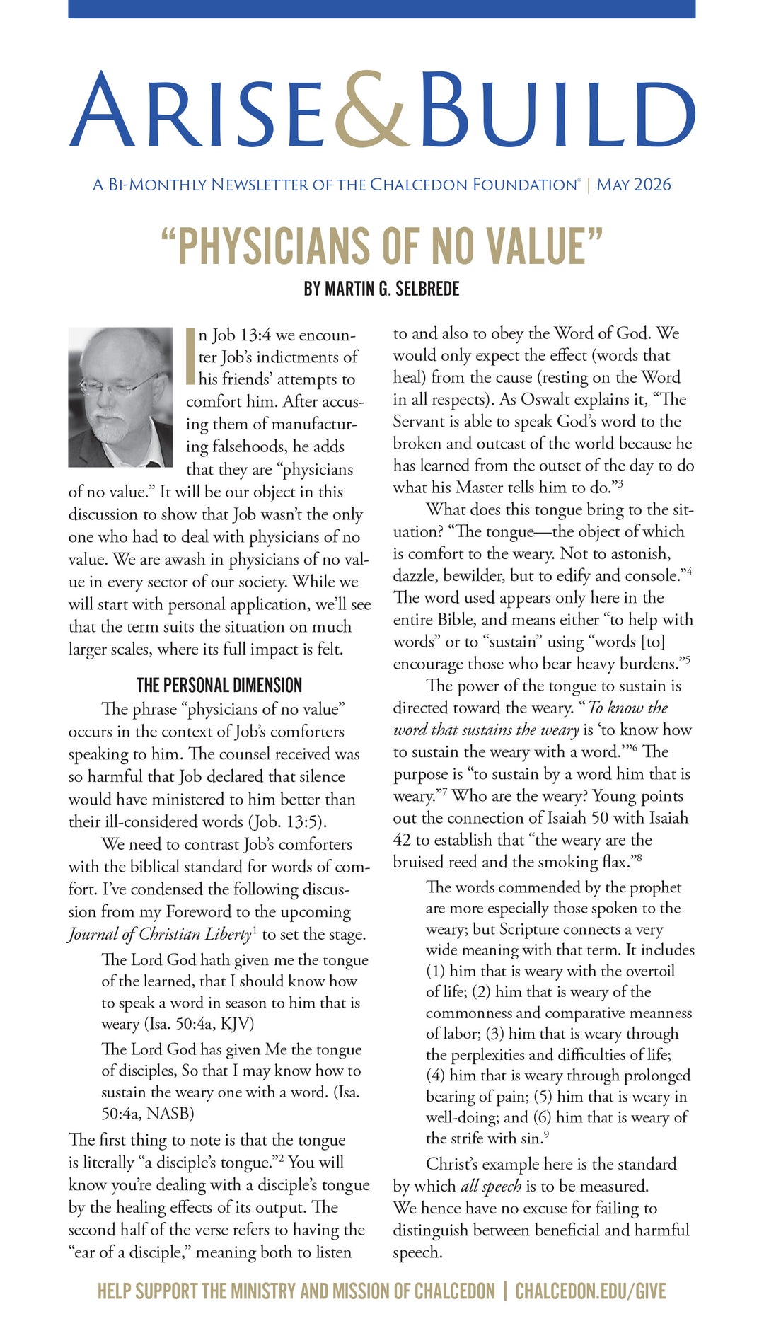 2026 Chalcedon Publications