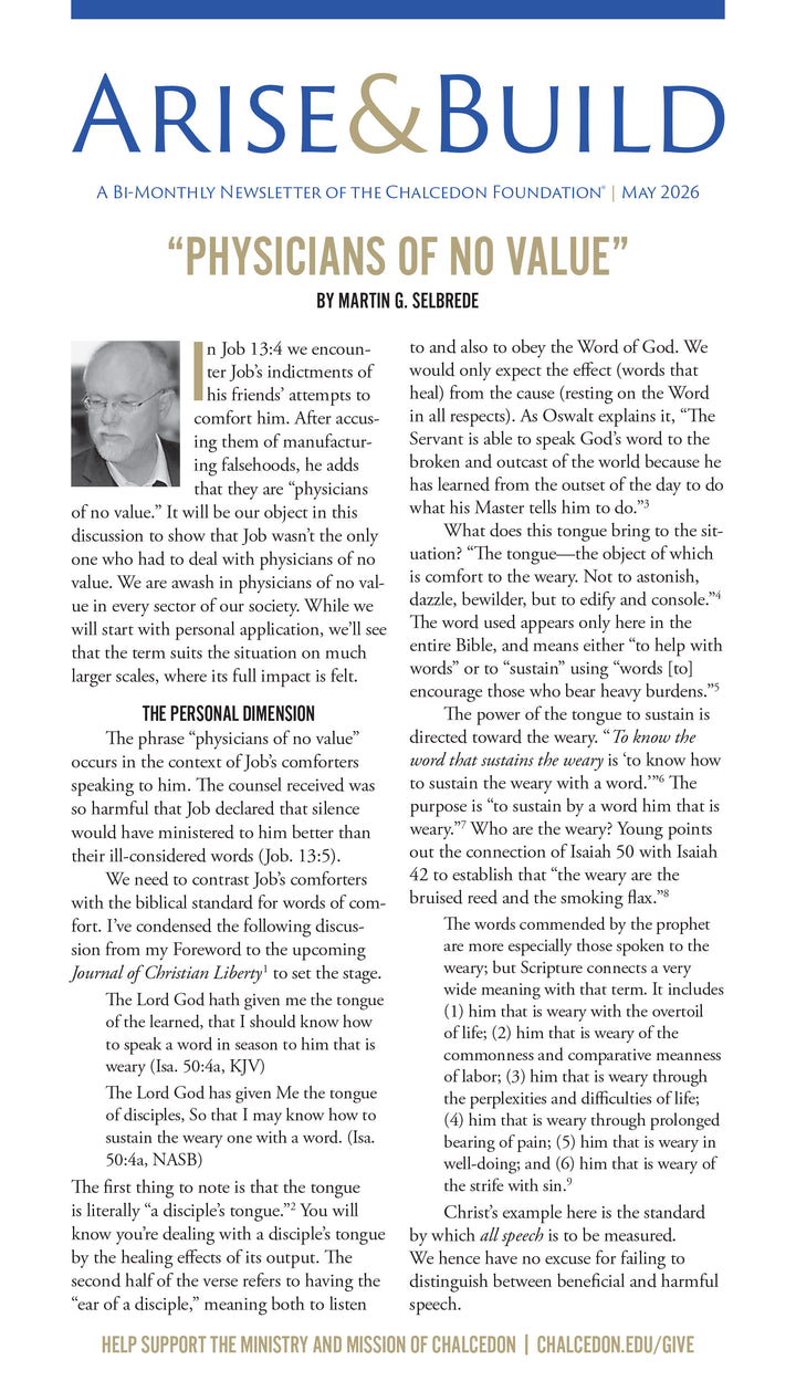 2026 Chalcedon Publications