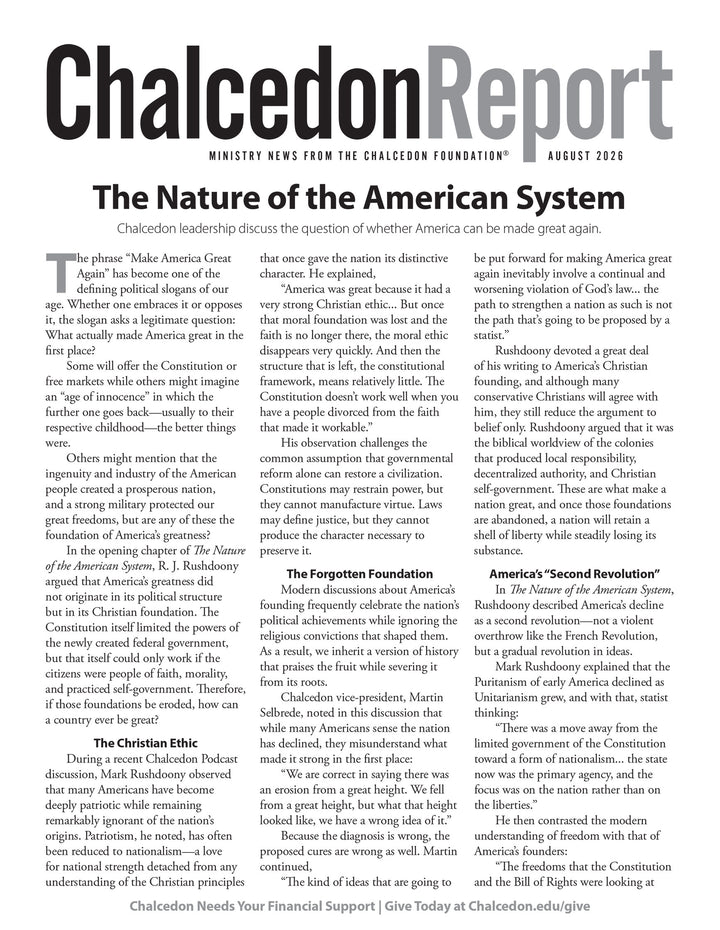 2026 Chalcedon Publications
