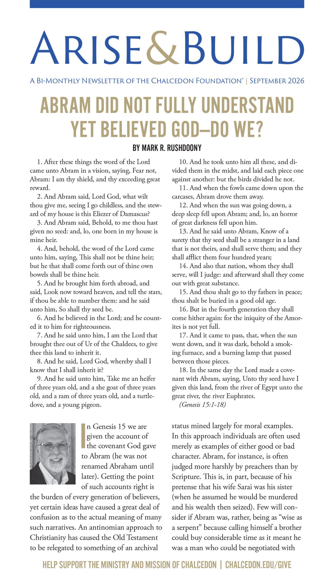 2026 Chalcedon Publications
