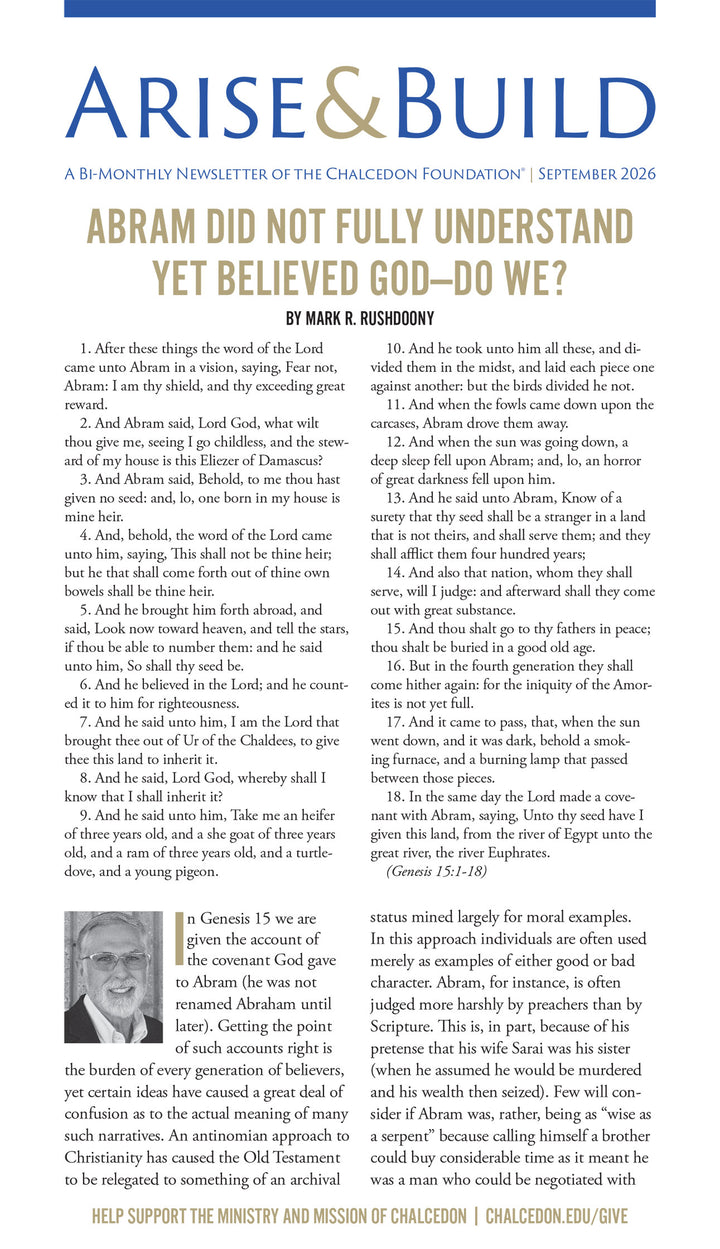 2026 Chalcedon Publications