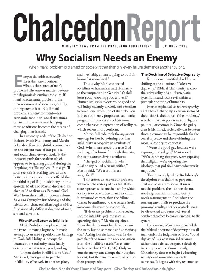 2026 Chalcedon Publications