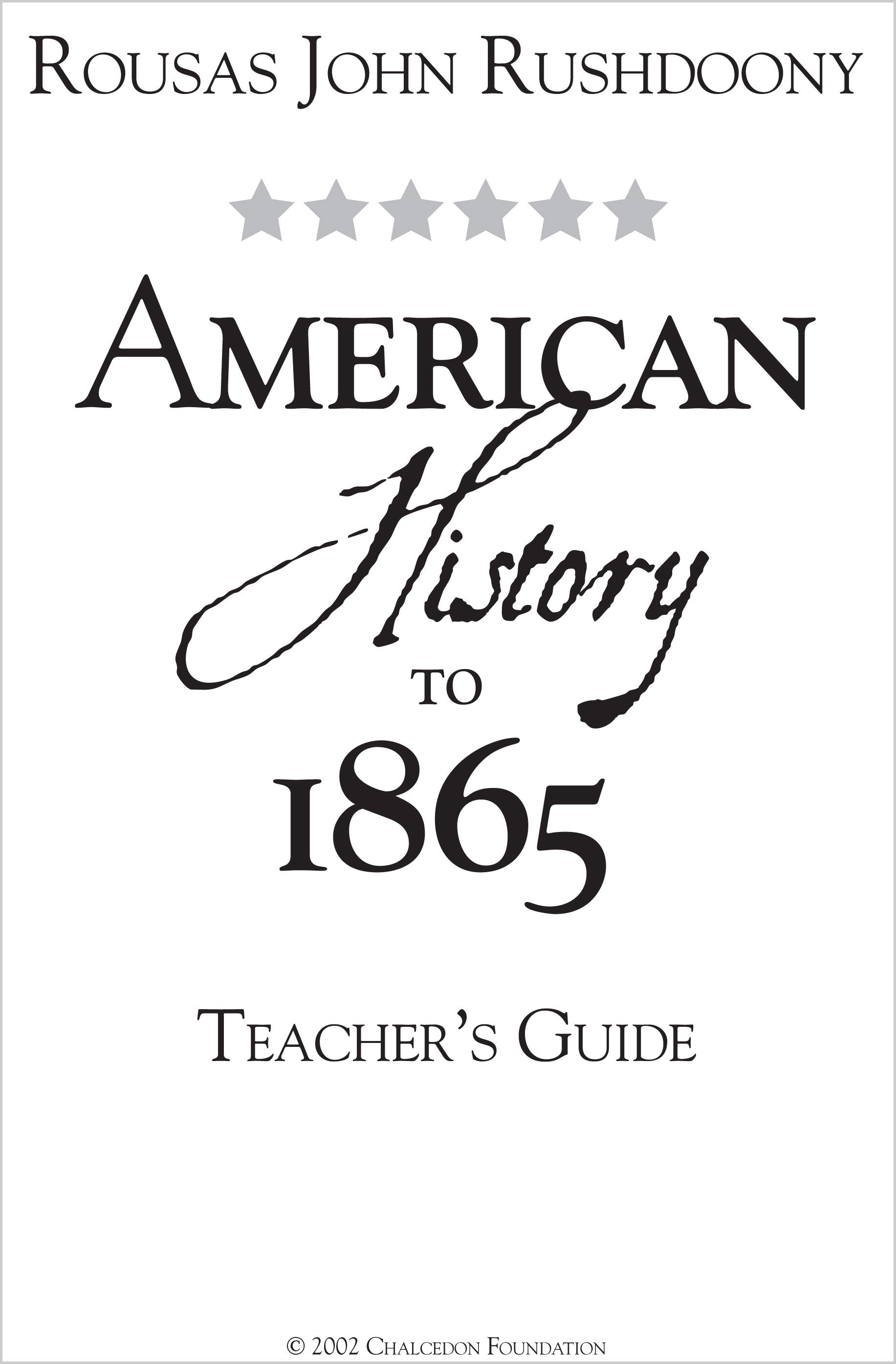 American History to 1865 Unbound Books