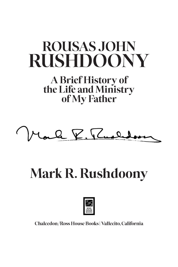 Rousas John Rushdoony