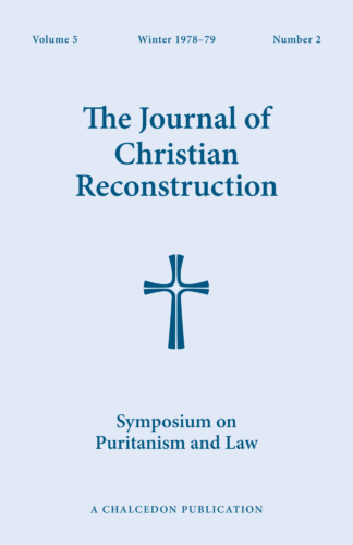 JCR Vol 05 No 02: Symposium on Puritanism and Law
