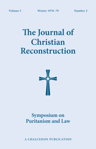 JCR Vol 05 No 2: Symposium on Puritanism and Law
