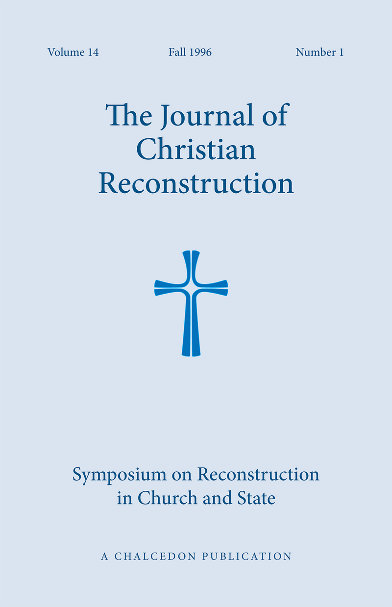 JCR Vol 14 No 1: Symposium on Reconstruction in the Church and State