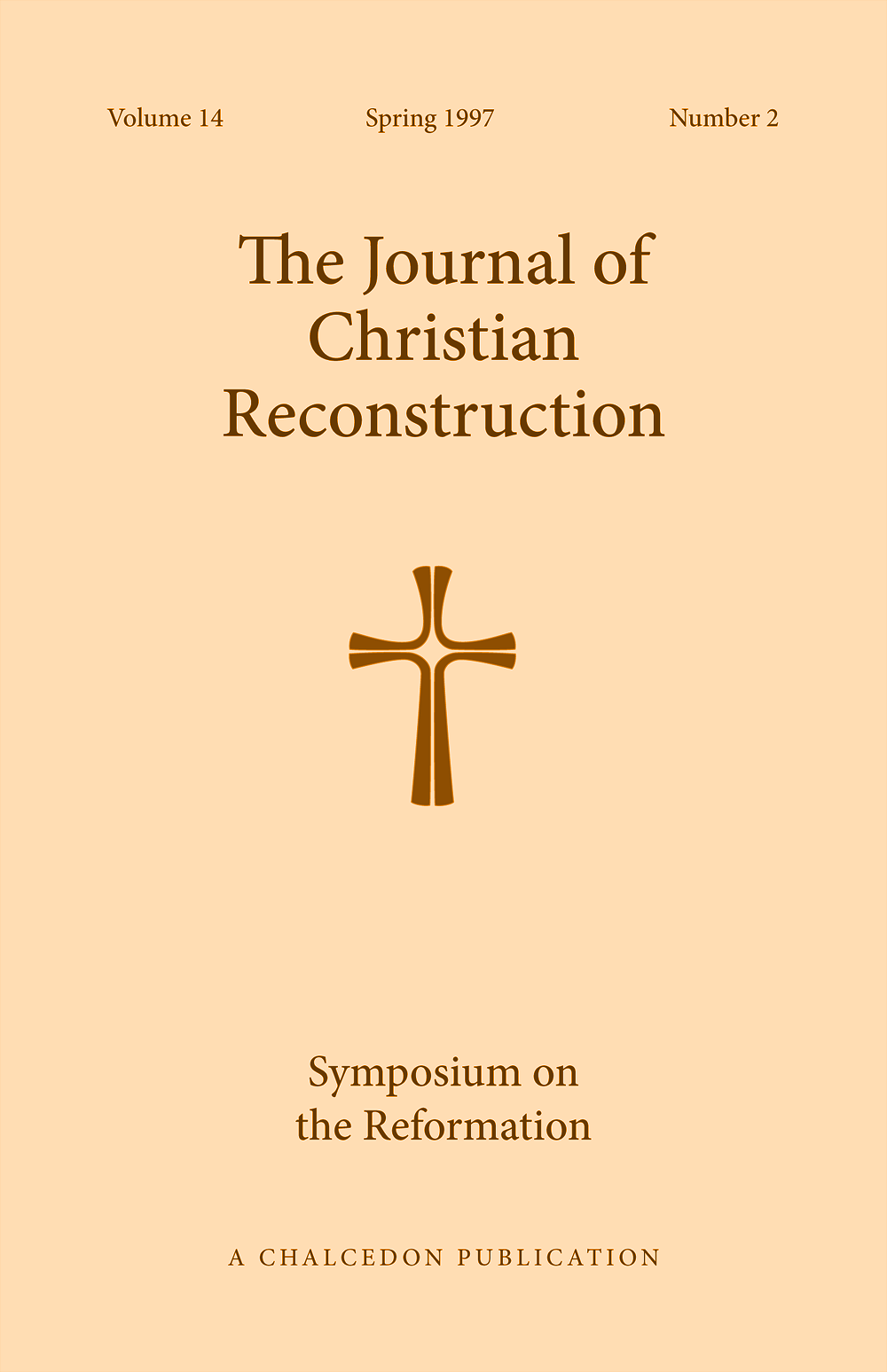 JCR Vol 14 No 2: Symposium on the Reformation